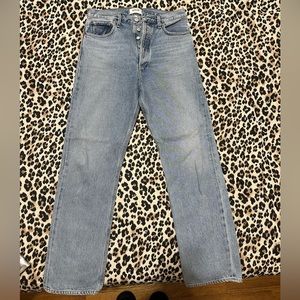 Agolde 90’s pinch waist high rise light blue jeans size 28 VGC